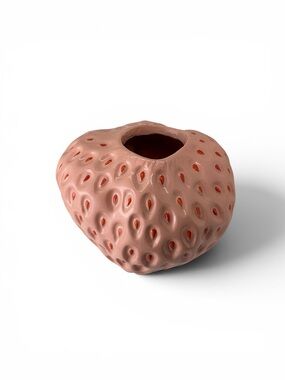 Pink Ceramic Modern Textured Vase - Home Art Handcrafted
